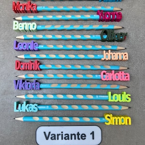 Personalisiert, Stifteaufsatz für Stabilo Dreikant Bleistift. abnehmbaren Namen , für Links- und Rechtshänder,Geburtstag,Weihnachten,Schule,