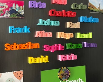 Personalized Fridge Magnets / Names / For Magnetic Boards or Magnetic Surfaces / Gift / Birthday / Unique / Kitchen