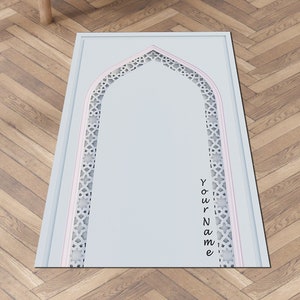 Personalized Prayer Mat | Islamic Modern Rug Non-slip, Design Sajada,eid ramadan hajj umrah gift,personalized sejadah,Soft Luxury prayer rug