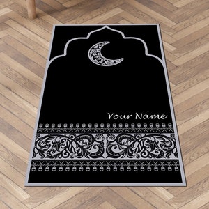 Personalized Prayer Mat | Islamic Modern Rug Non-slip, Design Sajada,eid ramadan hajj umrah gift,personalized sejadah,Soft Luxury prayer rug
