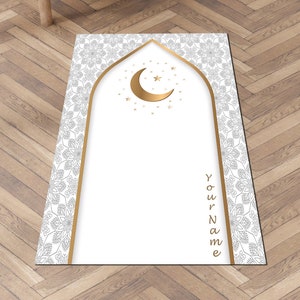 Personalized Prayer Mat | Islamic Modern Rug Non-slip, Design Sajada,eid ramadan hajj umrah gift,personalized sejadah,Soft Luxury prayer rug