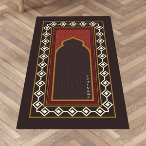 Personalized Prayer Mat | Islamic Modern Rug Non-slip, Design Sajada,eid ramadan hajj umrah gift,personalized sejadah,Soft Luxury prayer rug