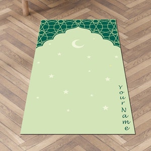 Personalized Prayer Mat | Islamic Modern Rug Non-slip, Design Sajada,eid ramadan hajj umrah gift,personalized sejadah,Soft Luxury prayer rug