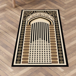 Personalized Prayer Mat | Islamic Modern Rug Non-slip, Design Sajada,eid ramadan hajj umrah gift,personalized sejadah,Soft Luxury prayer rug