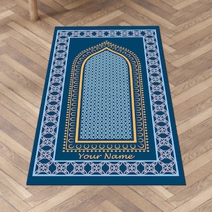 Personalized Prayer Mat | Islamic Modern Rug Non-slip, Design Sajada,eid ramadan hajj umrah gift,personalized sejadah,Soft Luxury prayer rug