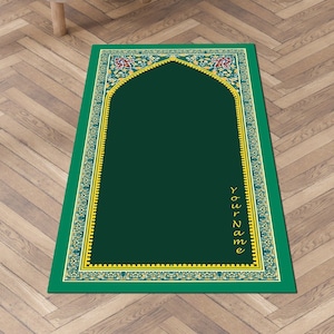Personalized Prayer Mat | Islamic Modern Rug Non-slip, Design Sajada,eid ramadan hajj umrah gift,personalized sejadah,Soft Luxury prayer rug