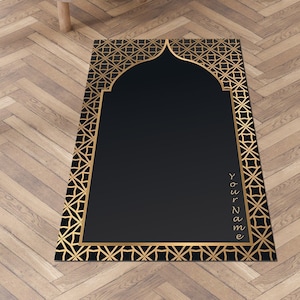 Personalized Prayer Mat | Islamic Modern Rug Non-slip, Design Sajada,eid ramadan hajj umrah gift,personalized sejadah,Soft Luxury prayer rug
