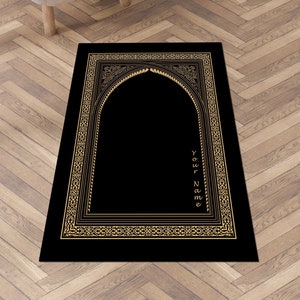 Personalized Prayer Mat | Islamic Modern Rug Non-slip, Design Sajada,eid ramadan hajj umrah gift,personalized sejadah,Soft Luxury prayer rug