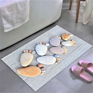 Bathroom Mat,Stone Pattern Rug,Shaggy Rug Stone Shaped Rug,Stone Pattern Mat,Stone Area Rug Tufted Rug,Bath Mats