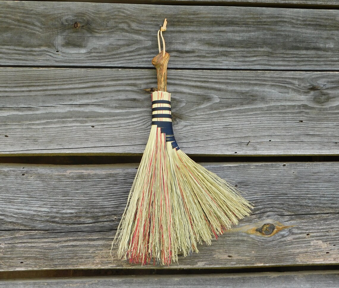 Turkey wing whisk broom with wooden handle Etsy