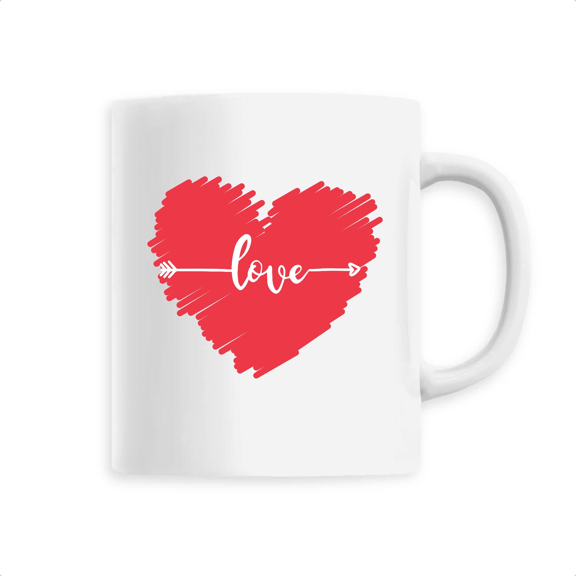 Mug Céramique - Love Amour Coeur Pour Montrer Votre Idée Cadeau Couple Saint-Valentin