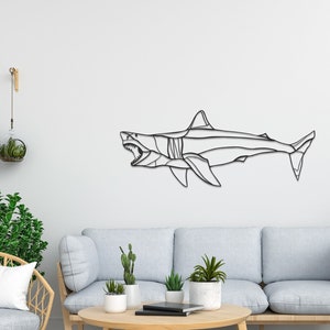 Shark Themed Metal Wall Decor, Wall Decor, Large Wall Art, Shark Wall Art ,Wall Hanging, Room Decor, Outdoor Decor, Farmhouse Decor