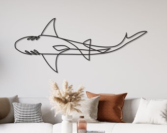 Shark Themed Metal Wall Decor,  Large Wall Art, Housewarming Gift, Wall Hanging, Room Decor, Outdoor Decor
