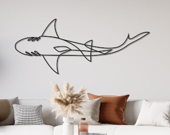 Shark Themed Metal Wall Decor,  Large Wall Art, Housewarming Gift, Wall Hanging, Room Decor, Outdoor Decor