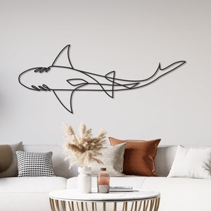 Shark Themed Metal Wall Decor,  Large Wall Art, Housewarming Gift, Wall Hanging, Room Decor, Outdoor Decor