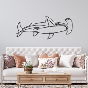 Hammerhead Shark Decor, Large Wall Art, Metal Wall Decor, New Home Gift, Wall Hanging, Farmhouse Decor, 3d Wall Art