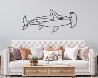 Hammerhead Shark Decor, Large Wall Art, Metal Wall Decor, New Home Gift, Wall Hanging, Farmhouse Decor, 3d Wall Art