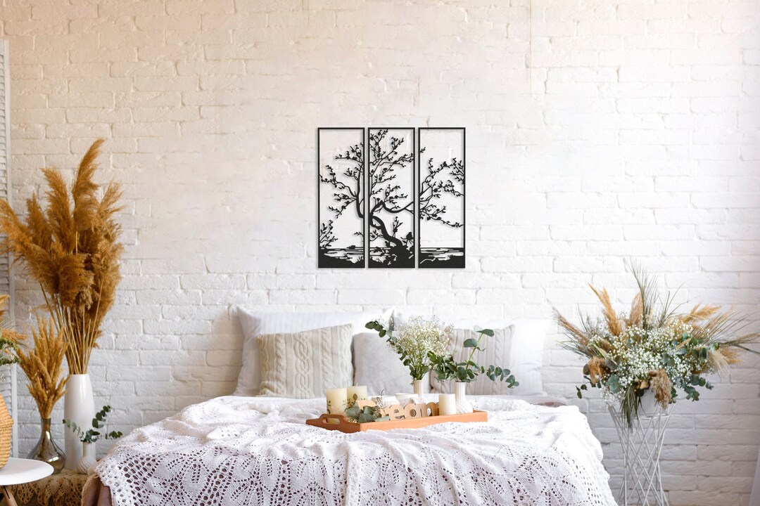 Tree of Life 3 Metal Panels for Living Room, Metal Tree Wall Art ...