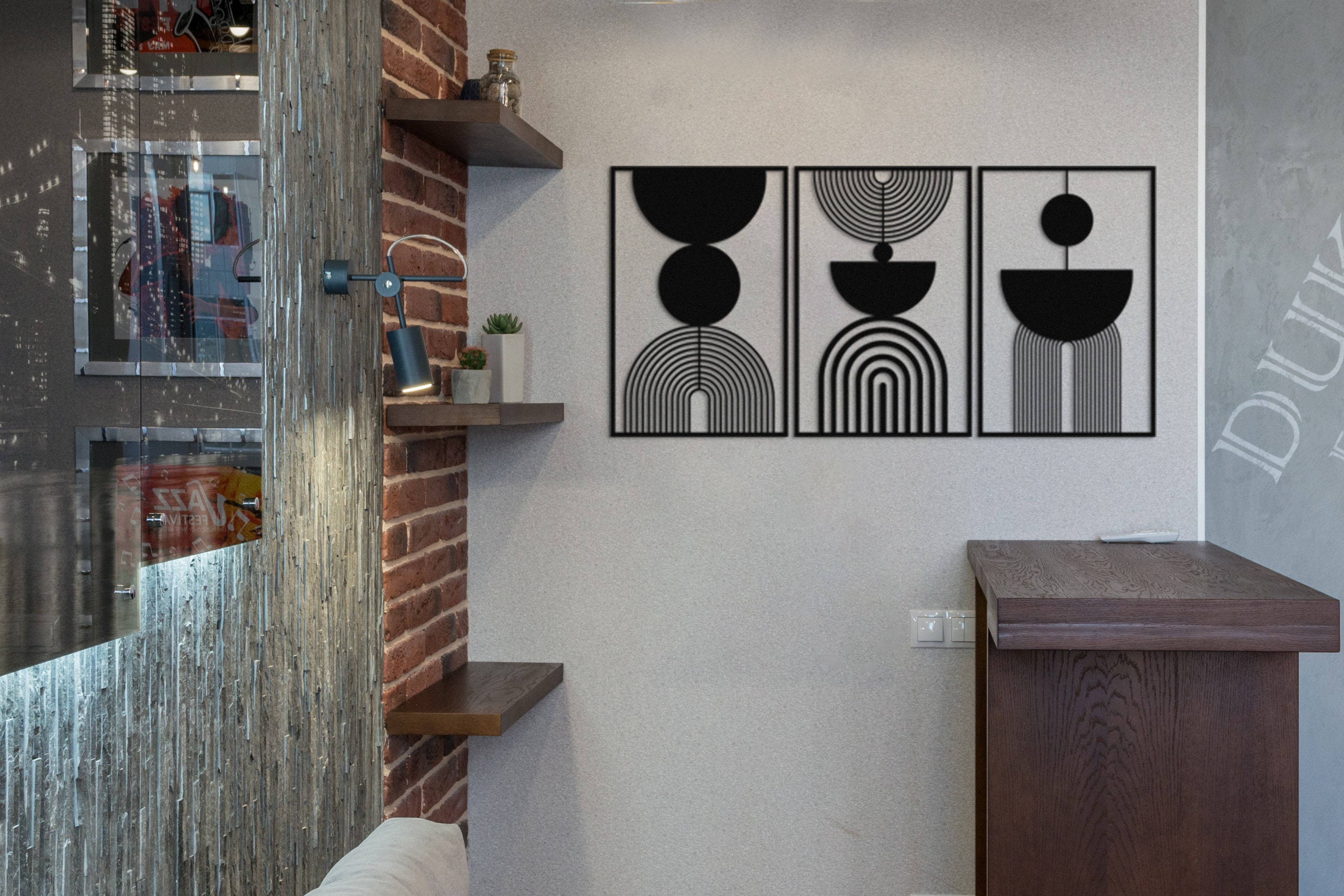 Mid Century Modern Wall Art Set of 3 Neutral Abstract - Etsy Canada