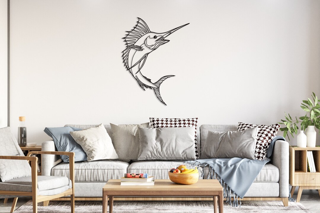 Swordfish Decor, Large Wall Art, Metal Wall Art, Wall Hanging, Room Decor, Housewarming Gift