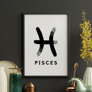 Pisces Gift | Pisces Zodiac Print | Astrology | Zodiac Signs | Wall Art | Pisces Printable | Zodiac Gift | Instant Download