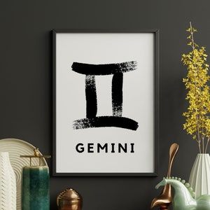 Zwillinge Geschenk | Zwillinge Sternzeichen Druck | Astrologie | Sternzeichen | Wandkunst | Zwillinge Printable | Sternzeichen Geschenk | Sofort Download