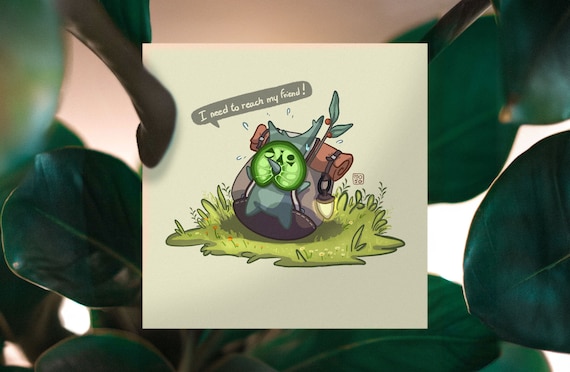 Square Print 15x15cm (6x6inch) - Backpack Korok - I Need to Reach