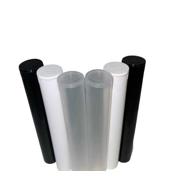 Plastiques EVO| Paquet de 50 tubes pré-roulés de 116 mm - Récipients pour herbes sèches - Récipient résistant aux odeurs avec sécurité enfant - Flacons de pilules - Fiole Rx