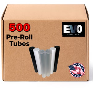 EVO PLASTICS| 500 Count - Wholesale Doob tube - Pre rolled storage tube - child resistant- King Size 4.5&#39;&#39; Caps-Closed/Caps-open