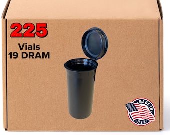 EVO Plastics| 19 DRAM Pop Top Containers - 225 Count- USA Made