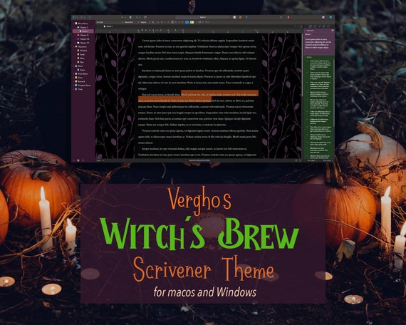 Witch's Brew Scrivener Theme for Mac & Windows (Dark Mode)