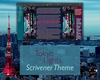 Tokyo Lights Scrivener Theme for Mac & Windows (Dark Mode)