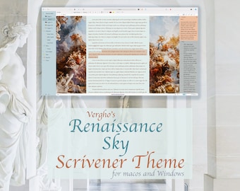 Tema Renaissance Sky para Scrivener, Mac y Windows (Modo claro)