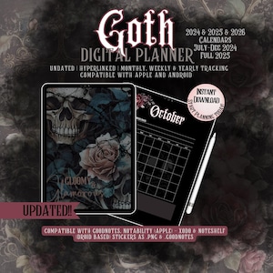 Gothic Planner Digital Planner Gothic Good Notes Planner Goth Planner Goth Journal Spooky Planner Witchy Planner Goth Digital Planner Goth