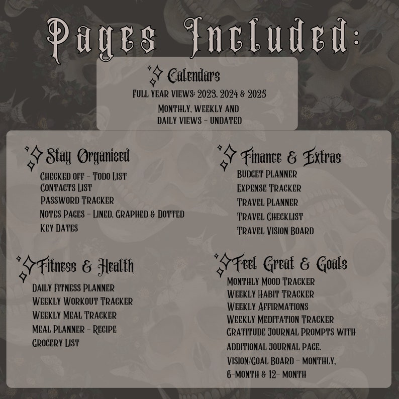 Gothic Planner Digital Planner Gothic Good Notes Planner Goth Planner ...