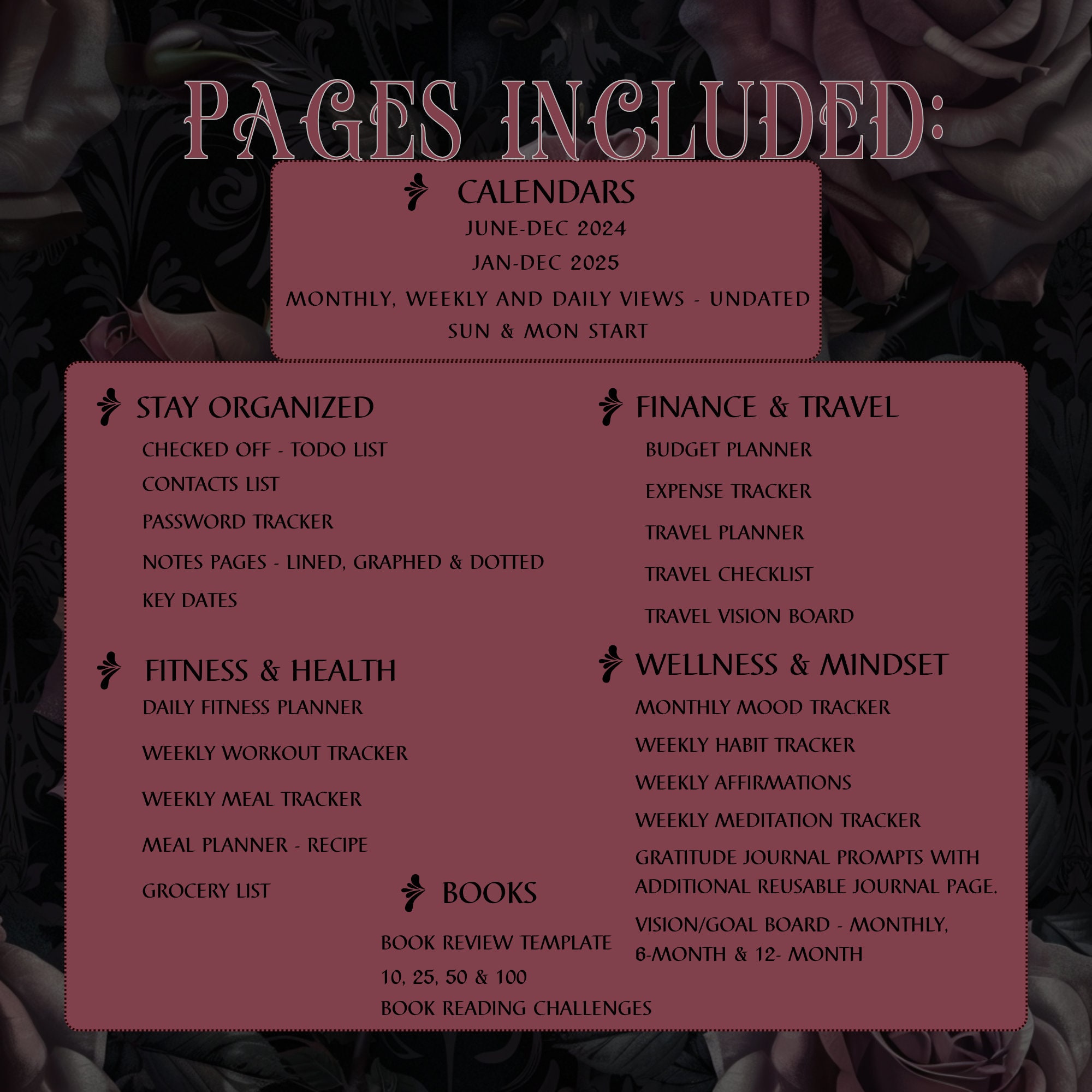 Gothic Planner Digital Planner Gothic Good Notes Planner Goth Planner ...
