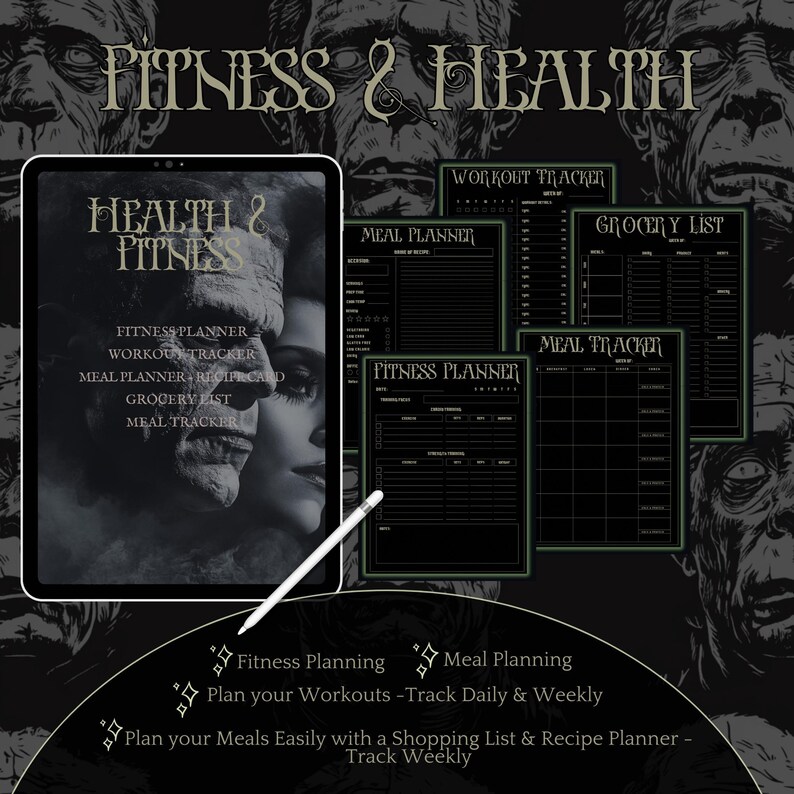 Frankenstein SVG Gothic Planner Digital Planner Gothic Good Notes ...