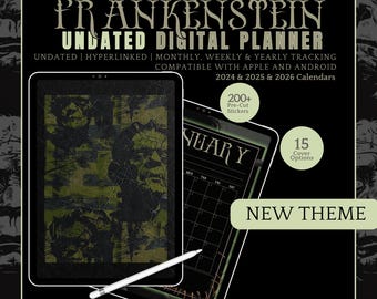 Frankenstein SVG Gothic Planner Digital Planner Gothic Good Notes Planner Goth Planner Goth Journal Spooky Planner Goth Digital Planner Goth