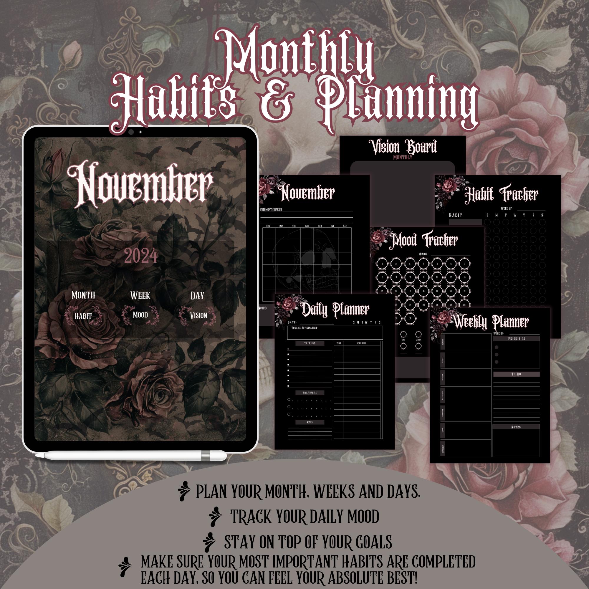 Gothic Planner Digital Planner Gothic Good Notes Planner Goth Planner ...