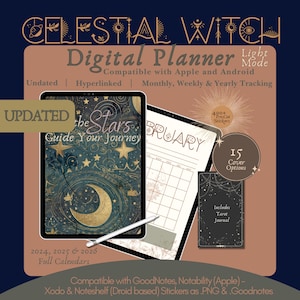 90s Celestial Witch Planner Good Notes Planner Witchy Planner Tarot Journal Gothic Planner Goth Journal Tarot Planner 2024 Digital Planner