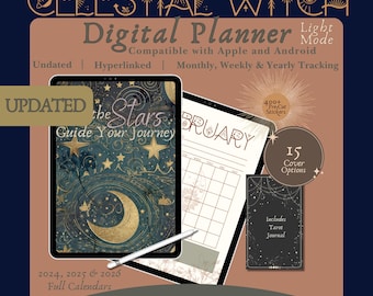 90s Celestial Witch Planner Good Notes Planner Witchy Planner Tarot Journal Gothic Planner Goth Journal Tarot Planner 2024 Digital Planner