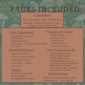 Cottagecore Planner Dark Mode Planner Digital Planner Gothic Planner Good Notes Planner Goth Planner Witchy Planner Goth Digital Planner image 9
