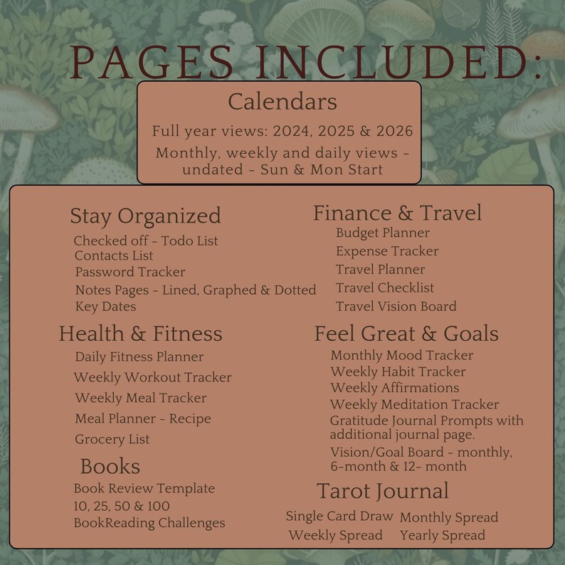 Cottagecore Planner Dark Mode Planner Digital Planner Gothic Planner Good Notes Planner Goth Planner Witchy Planner Goth Digital Planner image 9