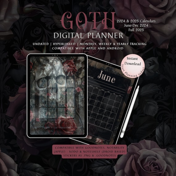 Gothic Planner Digital Planner Gothic Good Notes Planner Goth Planner Goth Journal Spooky Planner Witchy Planner Goth Digital Planner Goth