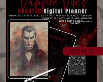 Vampire Gothic Planner Digital Planner Gothic Good Notes Planner Goth Planner Goth Journal Witchy Planner Goth Digital Planner Witch Planner