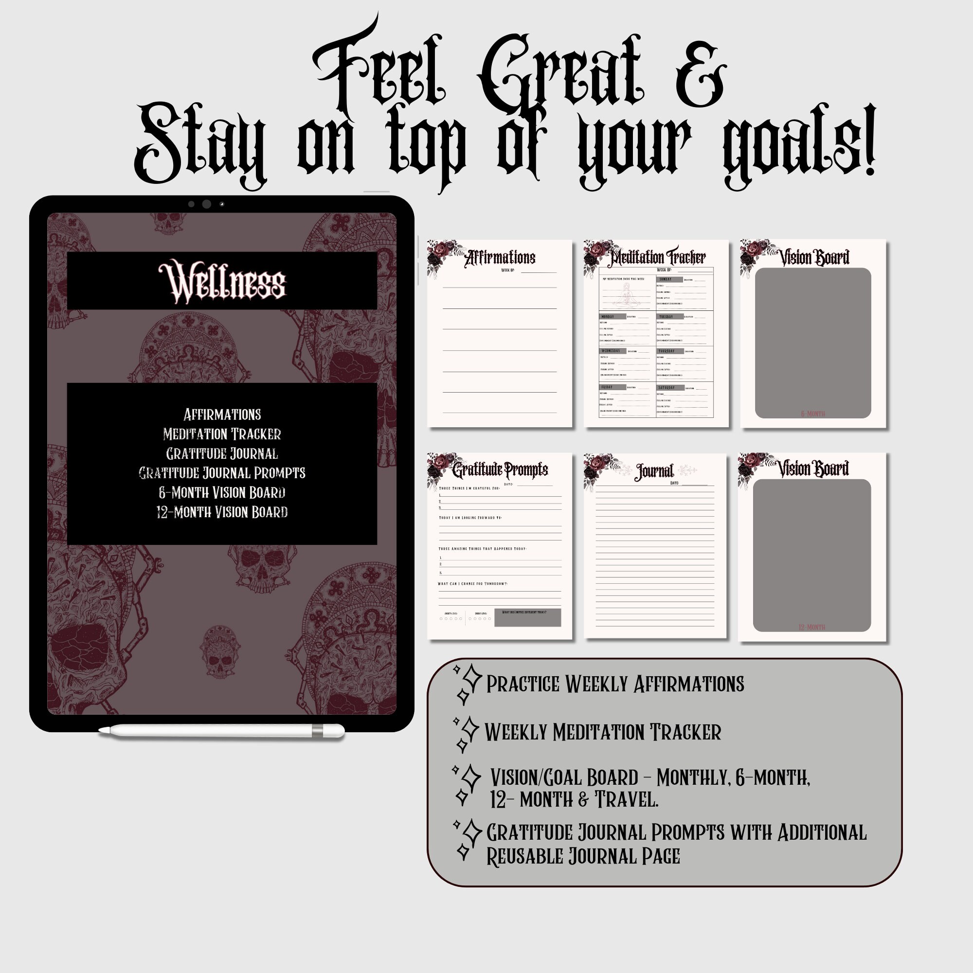 Gothic Planner Digital Planner Gothic Good Notes Planner Goth Planner ...