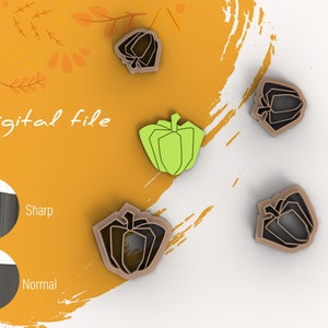 Taglierina per argilla polimerica zucca geometrica / File STL digitale / 4 dimensioni / 2 versioni taglierina