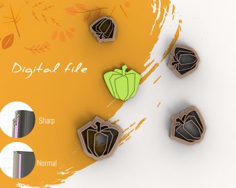 Geometric Pumpkin Polymer Clay Cutter | Digital STL File | 4 Sizes  | 2 Cutter Versions