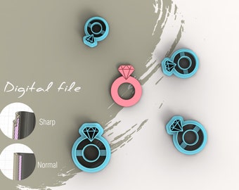Ring Polymer Clay Cutter | Digital STL File | 4 Sizes  | 2 Cutter Versions