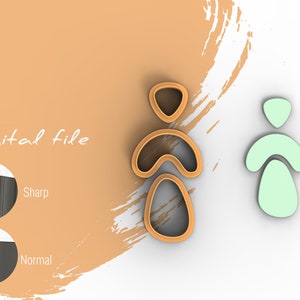 Peut inclure: Un fichier numérique pour un emporte-pièce en forme de personne. L'emporte-pièce est orange et l'aperçu est vert clair. L'image montre deux types de fichiers différents : net et normal.